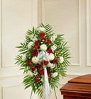 Red and White Sympathy<br> Standing Spray Davis Floral Clayton Indiana from Davis Floral